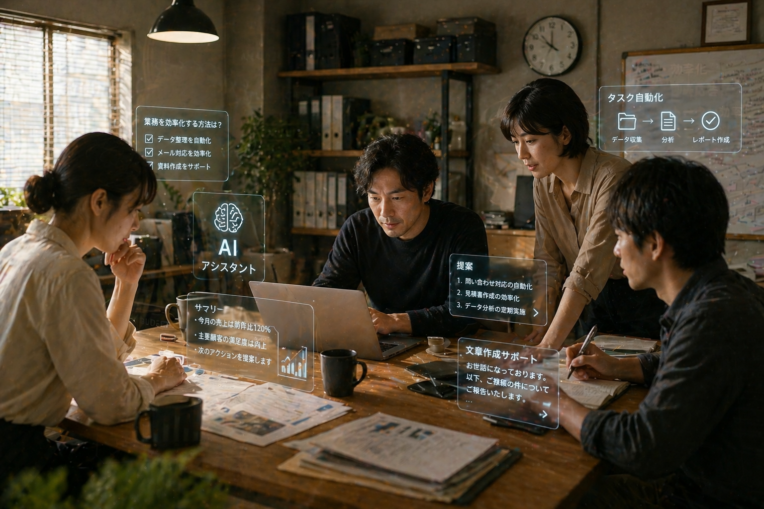 中小企業でのAI導入ミーティングの様子